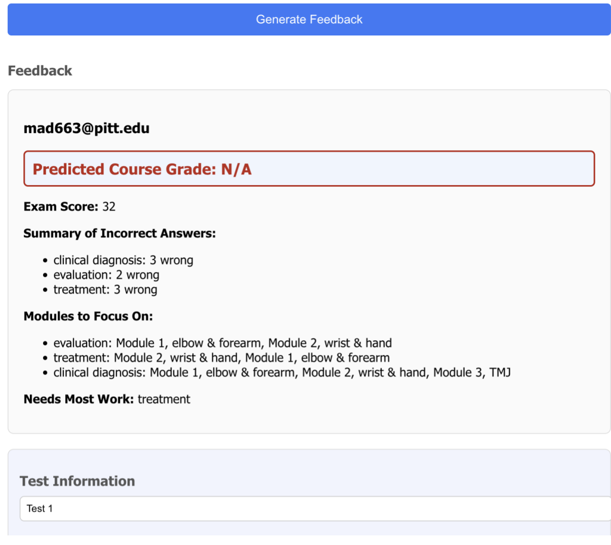StudentFeedback screenshot 3